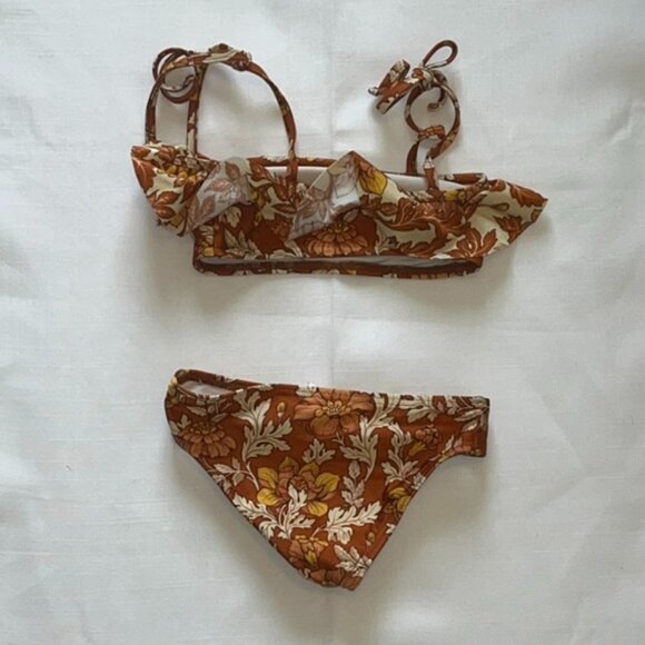 ZIMMERMANN Kids' Andie Frill Two-piece Swimsuit In Orange Size 1 - Picture 3 of 6